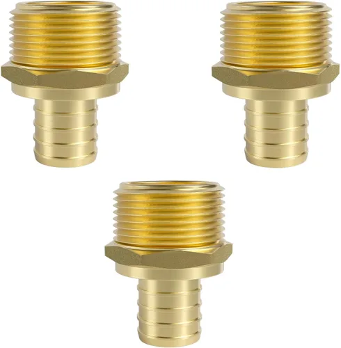 Miniatura 20 de SUNGATOR Paquete de 2 adaptadores machos Pex de 1 pulgada, latón sin plomo, accesorios Pex de 1 pulgada