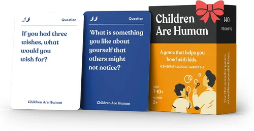 Niños son humanos | 140 tarjetas de conversación para ayudar a crear vínculos con los niños | Juego de cartas para niños de escuela primaria |