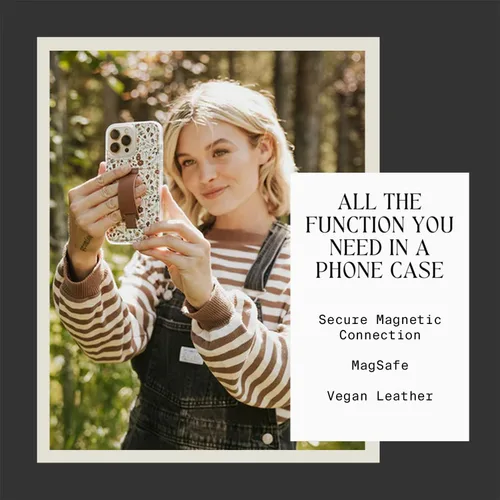 Miniatura 4 de Walli Fundas para iPhone 17 Pro, estética, magnética, compatible con cartera magnética y accesorios, bonita funda de piel vegana para iPhone 17 Pro