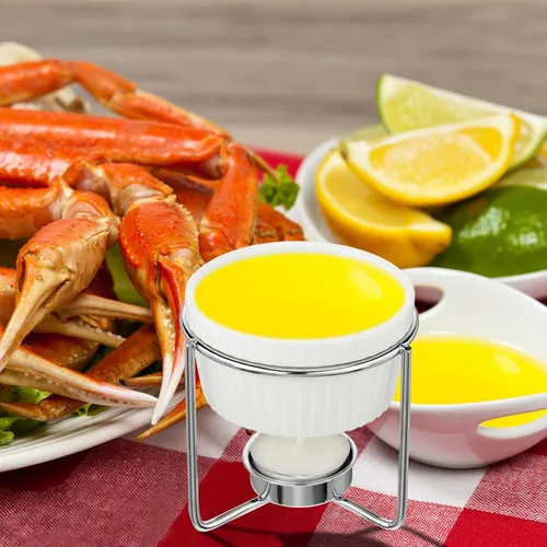 Miniatura 3 de Treela Juego de 40 calentadores de mantequilla de cerámica incluidos, calentadores de mantequilla y 32 velas de té para fondue de queso