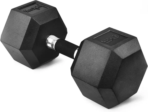 Miniatura 10 de Yes4All Mancuerna Hexagonal con Revestimiento de Agarre de Goma – Pesas de Mano con Antideslizante 5-50 LBS Individual B. 10 libras
