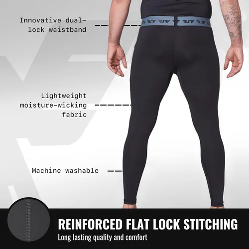 Miniatura 3 de Elite Sports Leggings BJJ Spats para hombre, los mejores pantalones de compresión Jiu Jitsu MMA sin Gi Spat para hombre
