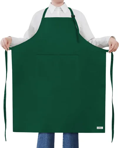 Miniatura 14 de ROTANET - Delantal extra grande para hombres, delantal ajustable con babero con 2 bolsillos, cocina, cocina para mujer, chef, resistente al agua