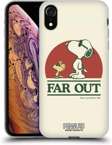 Miniatura 129 de Head Case Designs Funda de gel Woodstock 50th con licencia oficial de Peanuts Snoopy Guitar 1969 [protección de grado militar] compatible con Apple