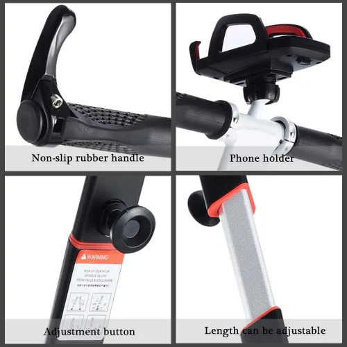Miniatura 2 de ToLanbbt Manillar de patinete ajustable para Segway Ninebot Mini PRO con soporte para teléfono, control de palanca de liberación de presión de Negro