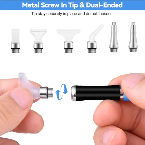 Miniatura 2 de benote Bolígrafo ergonómico de pintura de diamante con doble punta de rosca de metal de goma, bolígrafo redondo y cuadrado para arte, manualidades