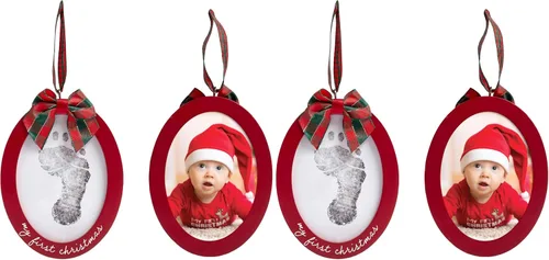 Miniatura 16 de Pearhead Adorno de huella de mano y huella de bebé de arcilla, primer Navidad del bebé, kit de recuerdos para recién nacido, regalo para llenar
