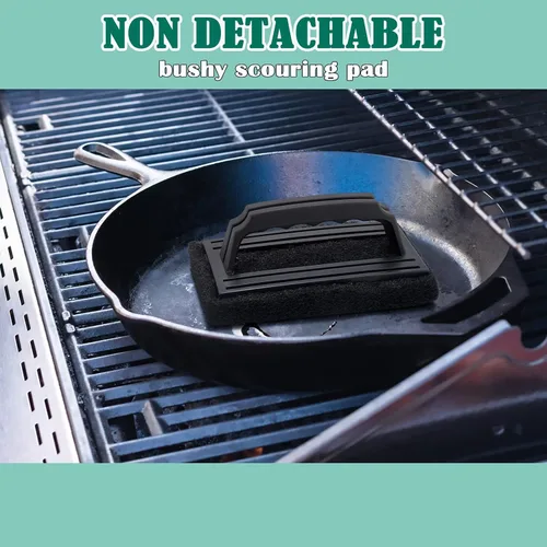 Miniatura 5 de HaSteeL - Kit de limpieza de 4 piezas, limpiador de parrilla HaSteeL con asa, cepillo de limpieza de parrilla superior plana resistente