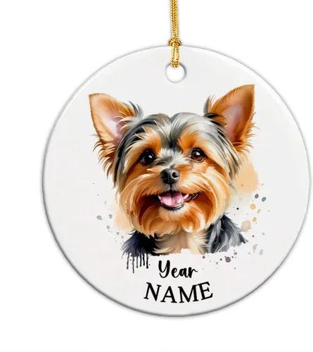 Miniatura 19 de Adorno de Navidad personalizado para perro Airedale, adorno de cerámica para hombres y mujeres, adornos de cerámica personalizados para perros