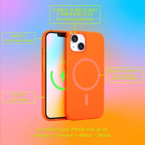 Miniatura 3 de FELONY CASE - Funda protectora transparente azul neón para iPhone 13 / iPhone 14, cubierta brillante absorbente de golpes de TPU y policarbonato