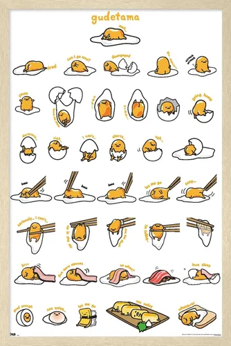 Miniatura 10 de Trends International - Póster de Gudetama con diseño de cuadrícula, para pared, 14.725 x 22.375 pulgadas, versión con marco de madera tipo granero