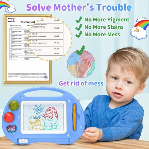 Miniatura 2 de Juguetes para niños pequeños, juguetes para niños de 1 a 2 años, tablero de dibujo magnético, tablero de garabatos borrable para niños, juguetes