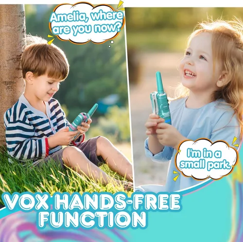 Miniatura 4 de Selieve Juguetes de regalo para niños de 3, 4, 5, 6, 7, 8 años, walkie talkies para niños de largo alcance, paquete de 2 con 22 canales, linterna