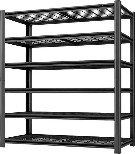 Miniatura 11 de 62" W x 24" D x 84" H Estantería de Garaje de Metal Resistente, Estantes de Almacenamiento de 3500LBS, Estantes de Metal Ajustables