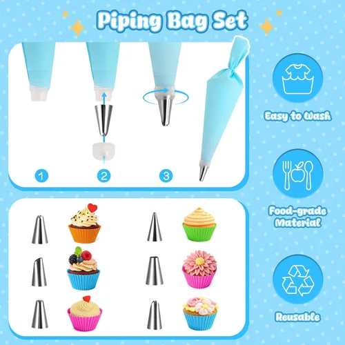 Miniatura 7 de LovesTown Juegos de Cocina y Horneado para Niños, 32 Piezas Accesorios de Cocina de Juguete Juguetes de Juego de Simulación para Cumpleaños de Niños
