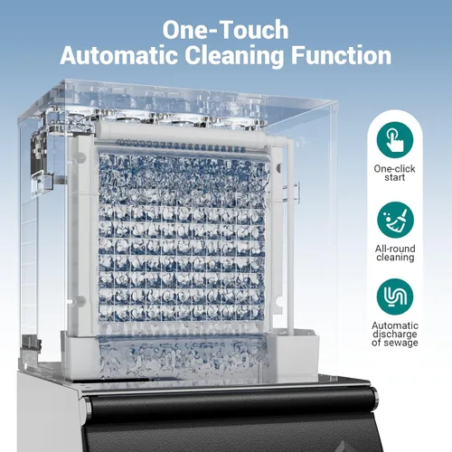 Miniatura 4 de Máquina de hielo comercial de 680 libras/24 horas con contenedor de almacenamiento de 560 libras, lista para hielo en 8-15 minutos, aprobación ETL
