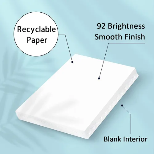 Miniatura 8 de 120 hojas de papel grueso de cartulina blanca A4, papel de impresora de tarjetas blancas de 74 libras, papel de tarjeta de cubierta de peso pesado