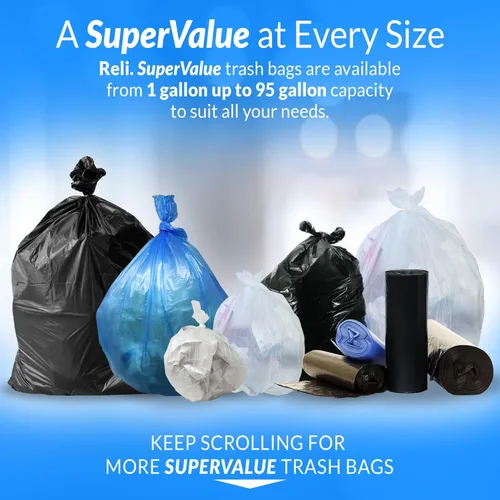 Miniatura 7 de Reli. SuperValue - Bolsas de basura transparentes de 16 a 25 galones (500 unidades a granel)