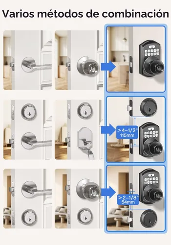 Miniatura 8 de TEEHO TE003 Cerradura de Puerta con Teclado de Entrada sin Llave con Manija, Cerraduras Inteligentes Digitales Electrónicas para Puerta Principal