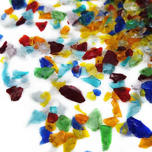 Miniatura 24 de TWINKLING Vidrio triturado de alto brillo, vidrio roto, chips de gemas de vidrio para arte de resina DIY, arte de uñas, pintura de geoda, 1-3mm Negro