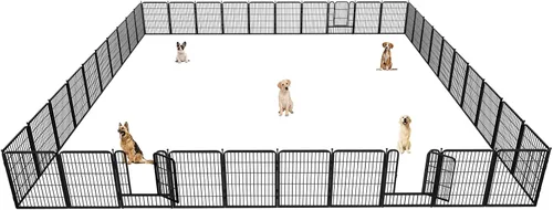 Miniatura 13 de Corralito para perros para interiores, valla portátil para perros de 32 pulgadas de altura, 10 paneles para mascotas, corral exterior para patio