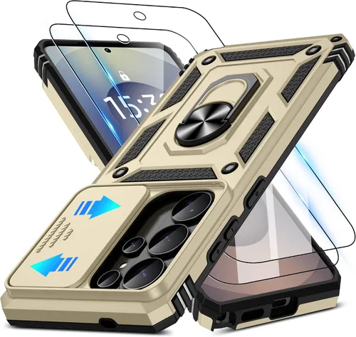 Miniatura 109 de ATUMP Funda para OnePlus Nord N200 5G con protector de pantalla HD con cubierta para cámara deslizante, soporte de anillo de rotación de 360°