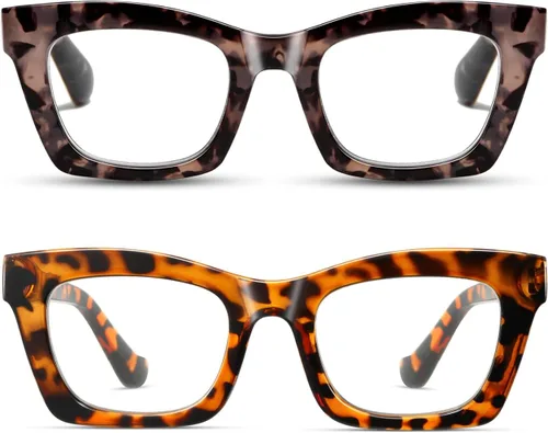 Miniatura 9 de Hubeye Lentes de lectura estilo Oprah para mujeres, gafas de lectura estilo stylis con bloqueo de luz azul y bisagra de resorte