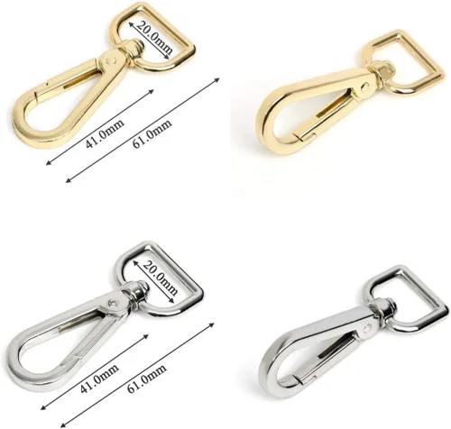 Miniatura 2 de Cierres giratorios de 3/4 pulgadas, anillo en D, pinza de cierre de langosta para correa, cordón de puerta de empuje, clips de gancho giratorio