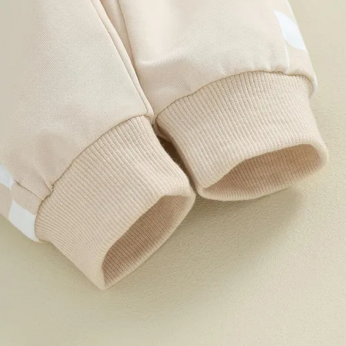 Miniatura 57 de Conjunto de ropa de otoño e invierno para bebé niño pequeño, sudadera de manga larga con colores contrastantes, pantalones elásticos para recién