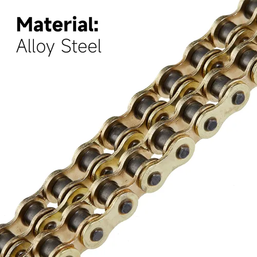 Miniatura 3 de Cadena de motocicleta 420H 132 eslabones sin junta tórica con enlace maestro de conexión, cadena de transmisión resistente para motocicleta