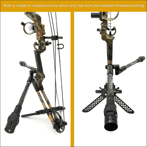 Miniatura 3 de SUNYA Estabilizador de Arco para Arco Compuesto, Cuerpo de Fibra de Carbono con Núcleo Flexible, Sistema de Amortiguación y Kit de Pesas, 8", 10