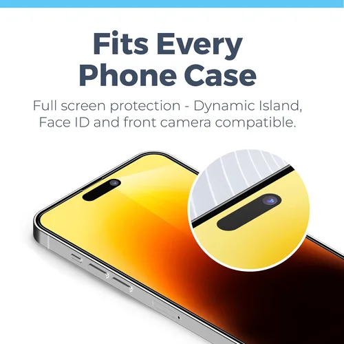 Miniatura 6 de Power Theory Protector de pantalla de privacidad para iPhone 14 Pro, vidrio templado, protección antiespía con bandeja de fácil instalación Filtro