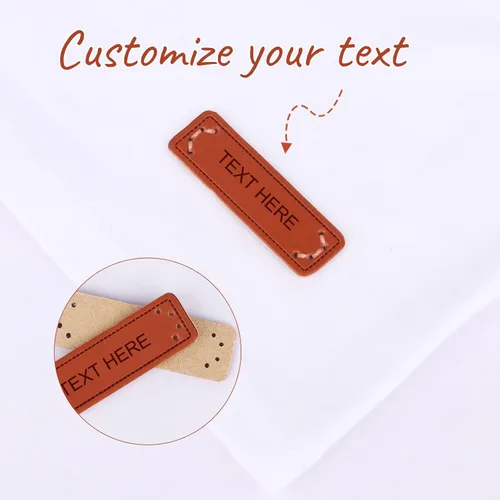 Miniatura 3 de Etiquetas de ropa personalizadas, cuero personalizado y etiquetas de tejer (10PCS)