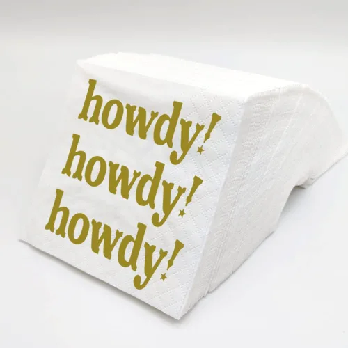 SharkBliss Howdy - Servilletas de cóctel, paquete de 100 servilletas de papel Howdy para vaquera occidental disco Last Rodeo Nashville despedida de