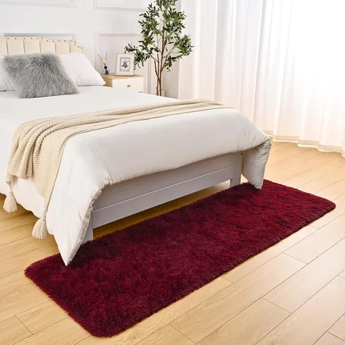 Miniatura 5 de DweIke - Tapete de pelo alto y esponjoso para sala, dormitorio, habitación infantil, guardería y cabecera, tapete antideslizante y supersuave