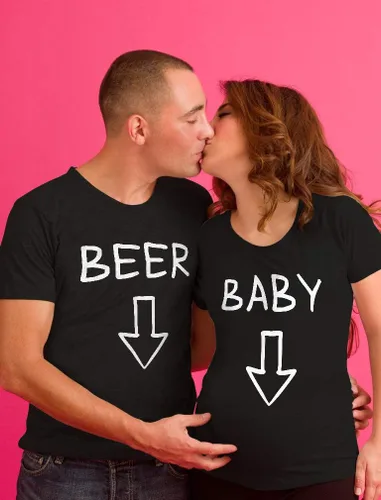 Miniatura 4 de Anuncios de embarazo Baby Reveal Funny Matching Mom & Dad Maternity Shirts