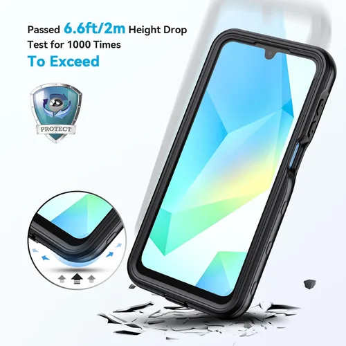 Miniatura 4 de Lanhiem - Funda para Samsung Galaxy A16 5G, impermeable IP68, resistente al polvo, con protector de pantalla integrado, cubierta protectora