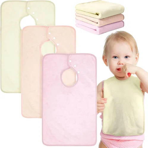 Miniatura 13 de Hercicy Baberos de cobertura completa con capucha para bebés y niños pequeños de felpa con botón de presión para niños de 0 a 4 años, unisex