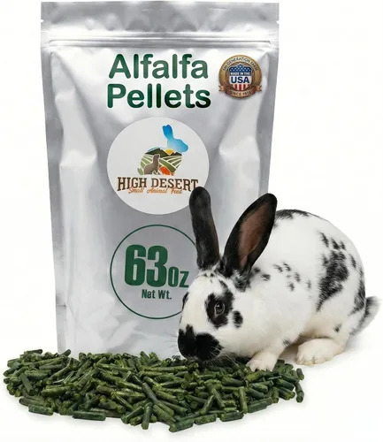 Miniatura 10 de High Desert Delight - Pellets de alfalfa, ricos en proteínas, alimento para animales pequeños para conejos jóvenes, cobayas y mascotas pequeñas