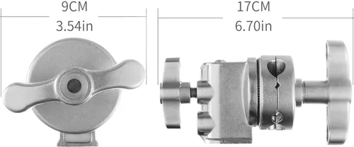 Miniatura 6 de Selens Adaptador de soporte de luz giratorio de 2.5 pulgadas, versátil accesorio de montaje de abrazadera de cabeza resistente con soportes de 4, 8