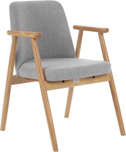 Silla decorativa, sillón moderno de mediados de siglo, cómoda silla de lectura con asiento suave y patas de madera maciza para sala de estar,
