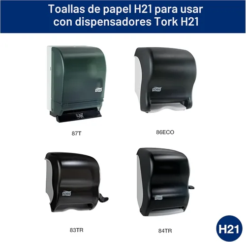 Miniatura 3 de Tork Rollo de toalla de mano de papel natural H21 100% fibra reciclada, ajuste universal, 6 rollos x 800 pies (RK8002)