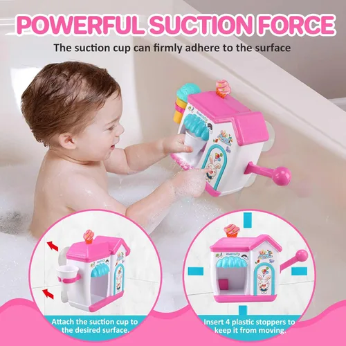 Miniatura 4 de Gretex Juguetes de Baño para Niñas Pequeñas de 3 4 5 6 7 8 Años, Juguete de Baño Fabricante de Helados de Burbujas, Juguetes de Ducha, Juguetes