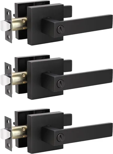 Miniatura 109 de KNOBWELL - Juego de cerradura con 1 picaporte resistente para puertas de una cara, ideal para puertas interiores reversibles, 0.93 libras