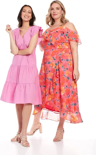 Miniatura 4 de London Times Vestido de verano fácil de vacaciones de verano para mujer con cuello en V