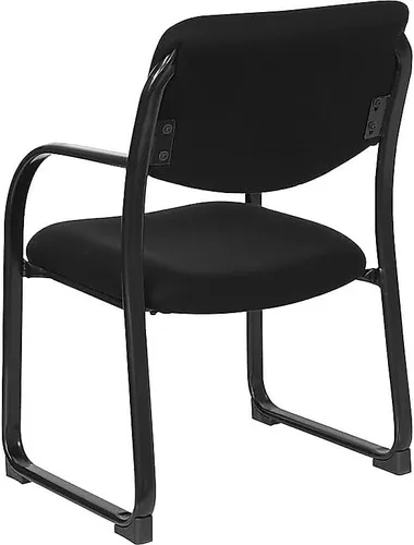 Miniatura 6 de Flash Furniture Silla de recepción lateral ejecutiva de tela negra Richie con base de trineo