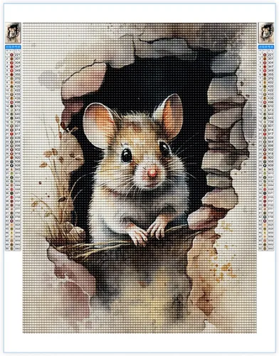 Miniatura 2 de Kits de pintura de diamantes 5D DIY para adultos, pequeño ratón, bordado de punto de cruz, pinturas de diamantes de imitación de cristal, imágenes