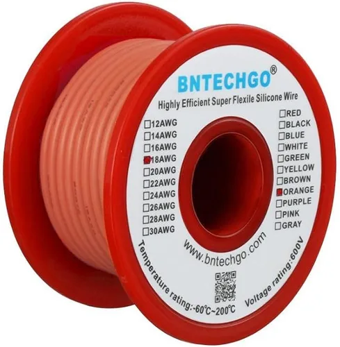 Miniatura 27 de BNTECHGO Carrete de alambre de silicona de calibre 16, rojo de 25 pies y negro, 25 pies, 2 cables separados, alambre de cobre estañado flexible