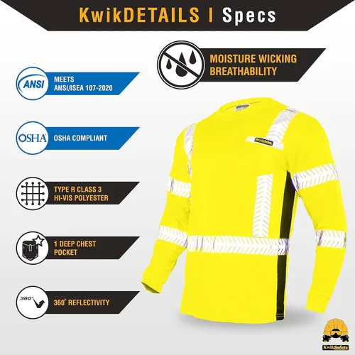 Miniatura 2 de KwikSafety - Charlotte, NC - Camisas de seguridad de manga larga de edición limitada [Cinta de espina de pescado de lujo] Clase 3 Cumple con ANSI