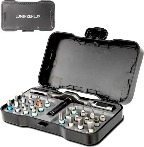 Juego de mini destornilladores magnéticos 24 en 1 | con puntas de acero S2 y estuche de almacenamiento | Kit de precisión profesional para